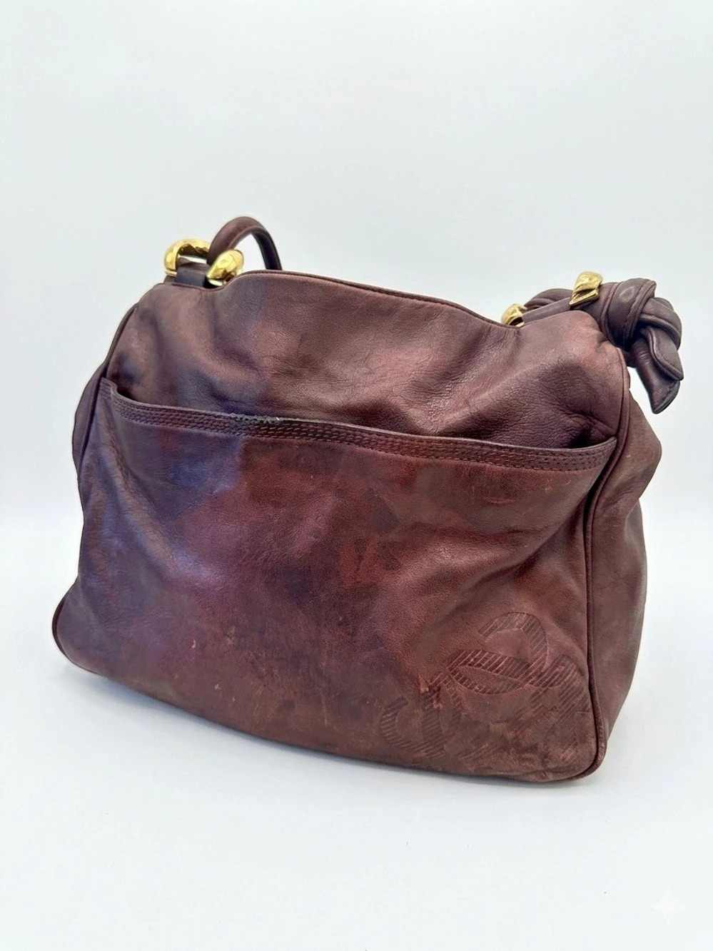 Vintage Loewe Madrid 1846 Brown Leather Tote Shoulder Bag